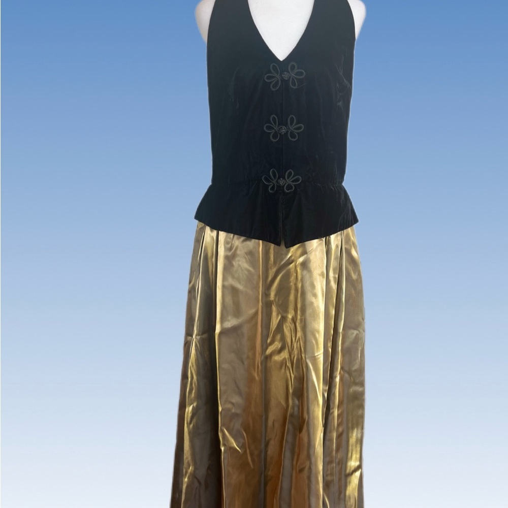 Cachet Black and Gold Maxi dress size 16 BRAND NEW